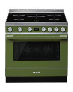 Graded Smeg CPF9IPOG 90cm Olive Green Electric Range Cooker with Induction Hob (JUB-3908)