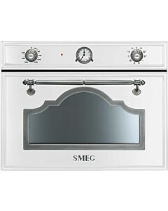 Smeg SF4750VCBS Cortina 60cm White and Silver Built In Steam Oven 