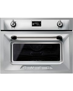 Lightly Used Smeg SF4920VCX 45cm Victoria Stainless Steel Compact Combination Steam Oven (JUB-40249)