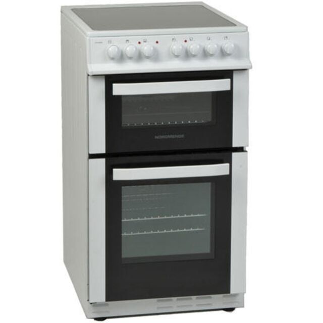 Graded NordMende CTEC52WH White 50cm Ceramic Double Oven Cooker (AB-95)