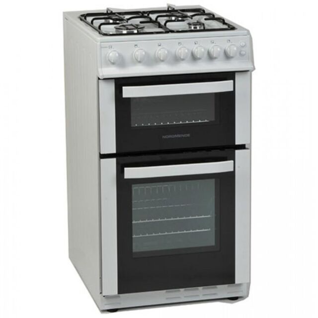 Graded NordMende CTG51WH White 50cm Twin Cavity Gas Cooker (AB-104)