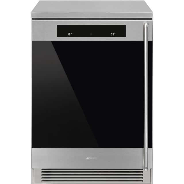 Smeg CVF338XS 60cm Freestanding 'Classic' Stainless Steel 38 Bottle Undercounter Wine Cooler with a Left Hand Hinge