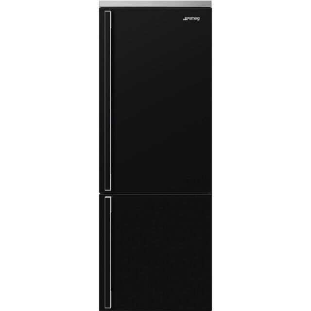 Graded Smeg FA490RBL 70cm Black with Stainless Steel Doors Portofino Frost Free Fridge Freezer (JUB-2372)