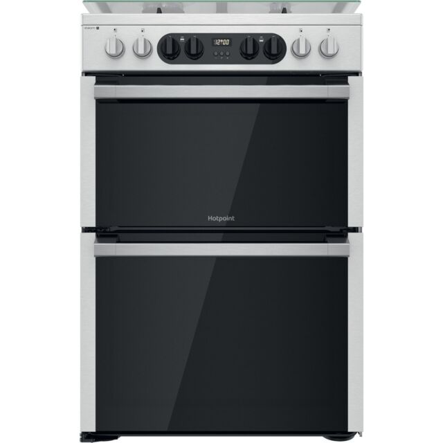 Graded Hotpoint HD67G8CCX Silver Dual Fuel Cooker