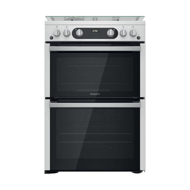 Hotpoint HDM67G0C2CX 60Cm Stainless Steel Gas Double Oven Cooker