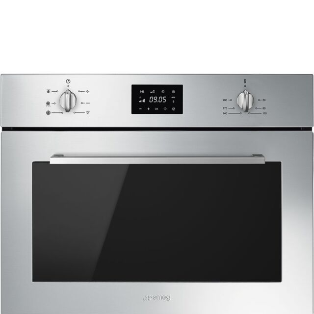 Lightly Used Smeg SF4400MCX 60cm Stainless Steel Compact Combi Microwave Oven (JUB-6564)